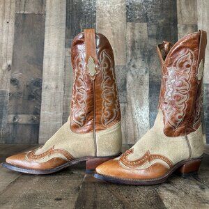 Tony Lama 1249-L Wingtip Suede Western Cowboy Boots Womens 6 B